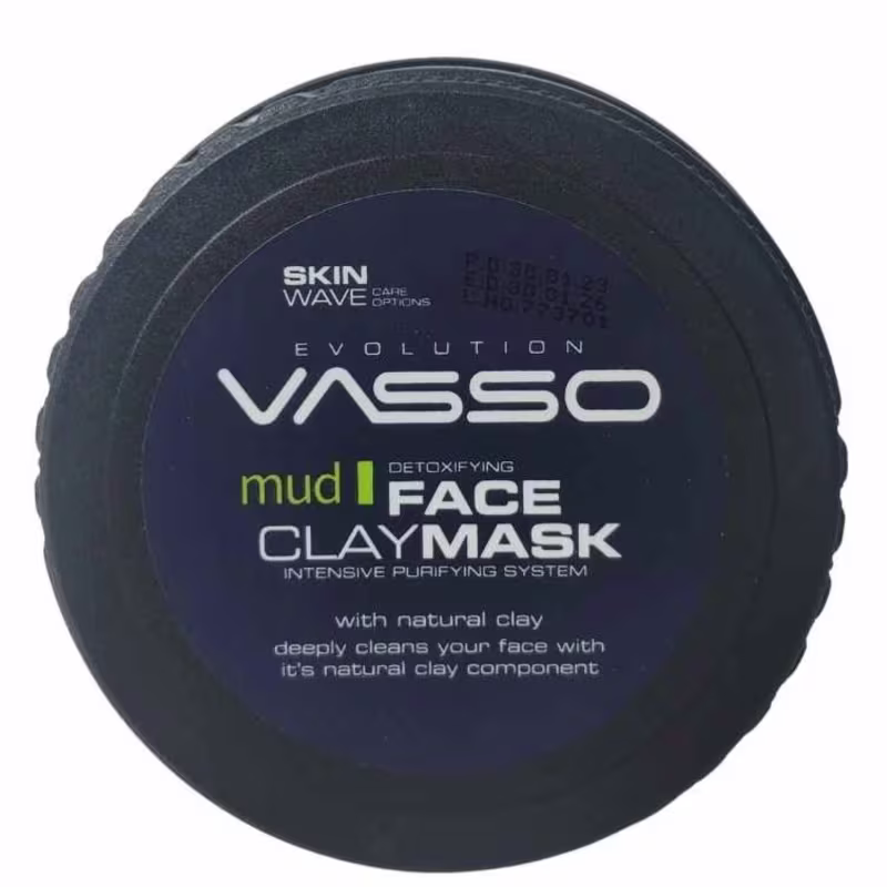 Máscara de Argila Clay Mud, Vasso Men, Tonifica Hidrata Reduz Óleo e Poluição Pele  250ML