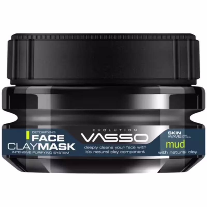 Máscara de Argila Clay Mud, Vasso Men, Tonifica Hidrata Reduz Óleo e Poluição Pele  250ML