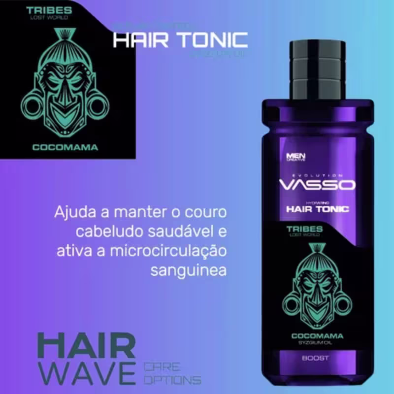 Tônico Capilar Anti Caspa Cocomama, Vasso Men, Cabelos Debilitados Couro Cabeludo Saudável 260ML