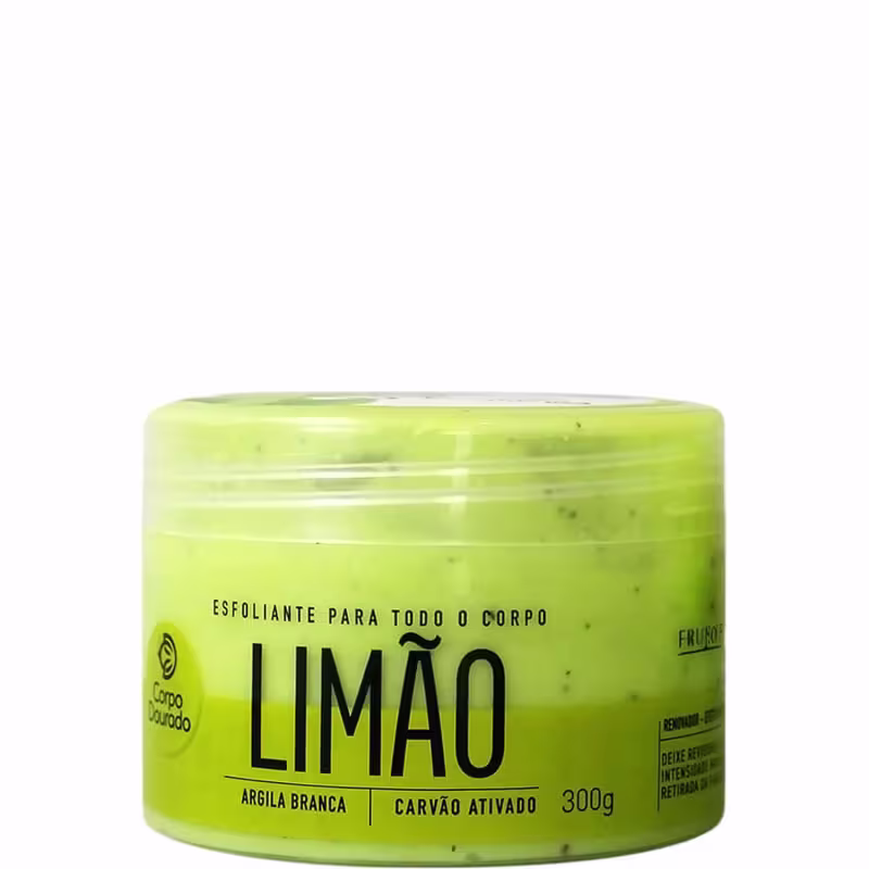 Corpo Dourado Fruktais Limão e Carvão Ativado - Esfoliante Corporal 300g