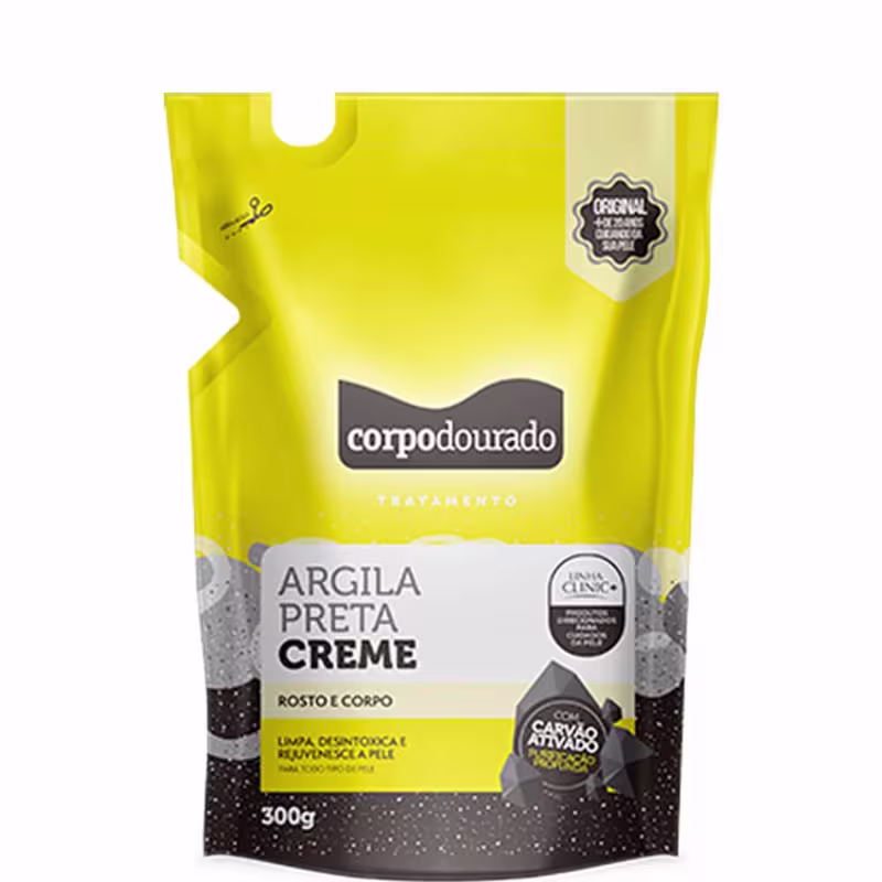 Corpo Dourado Clinic Mais - Argila Creme Preta Tratamento Facial e Corporal 300g