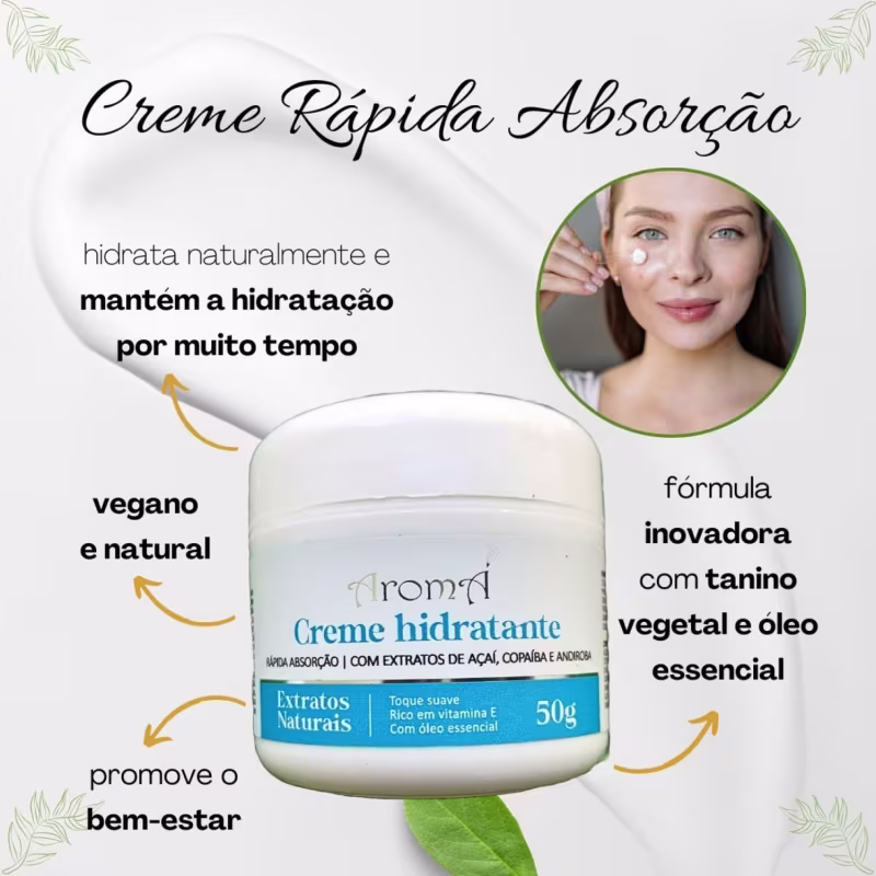 Kit Facial Creme Hidratante Rápida Absorção + Antissinais Aromá