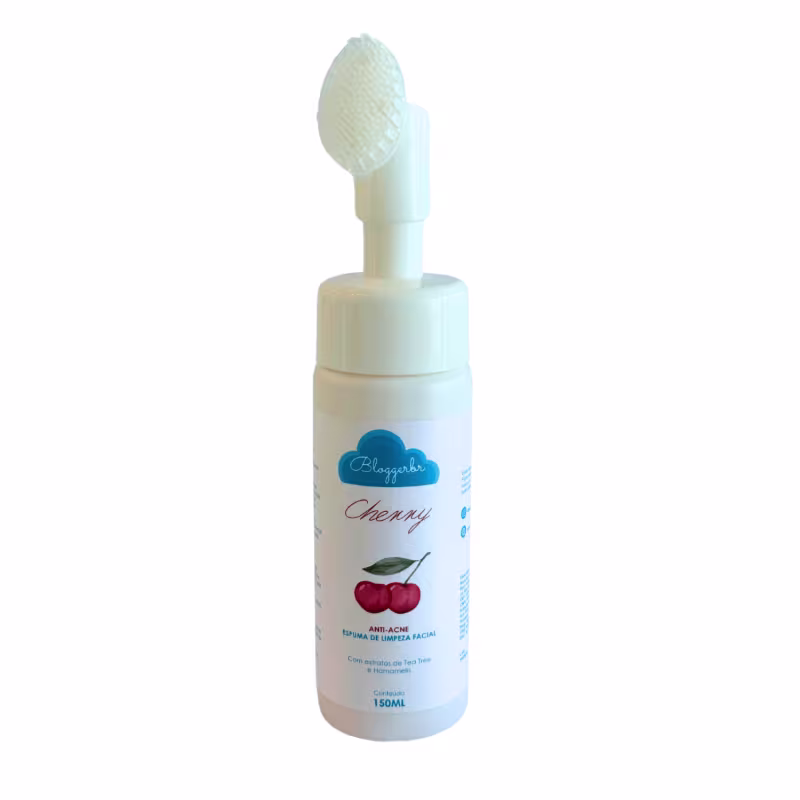 Espuma de Limpeza Facial Bloggerbr Cherry Anti-Acne, 150ml.