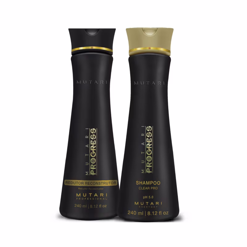 Kit de Escova Progressiva Mutari 240ml + Shampoo Mutari Progress 240ml