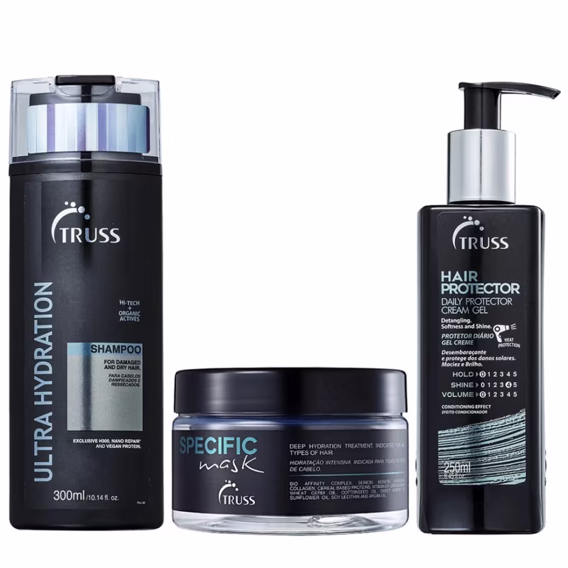 Kit Truss Ultra Hydration - Shampoo 300ml + Máscara Specific 180g + Hair Protector 250ml