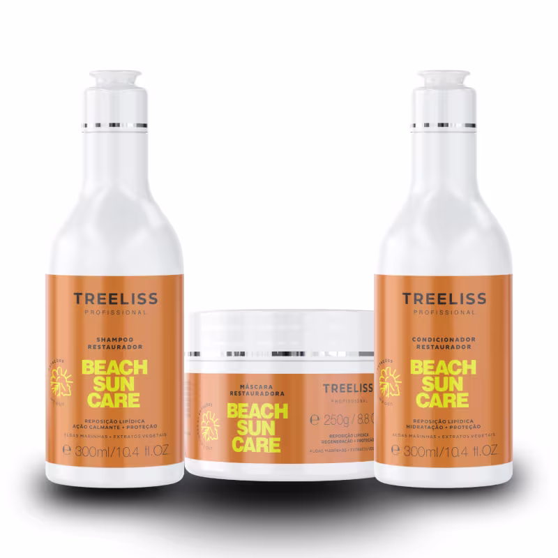 Kit Beach Sun Proteção Completa para Cabelos, Verão TreeLiss