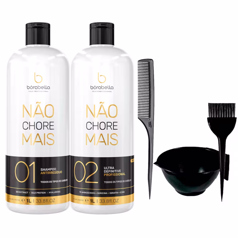 Kit Borabella Não Chore Mais 2x1L + Cumbuca/Pente Fino