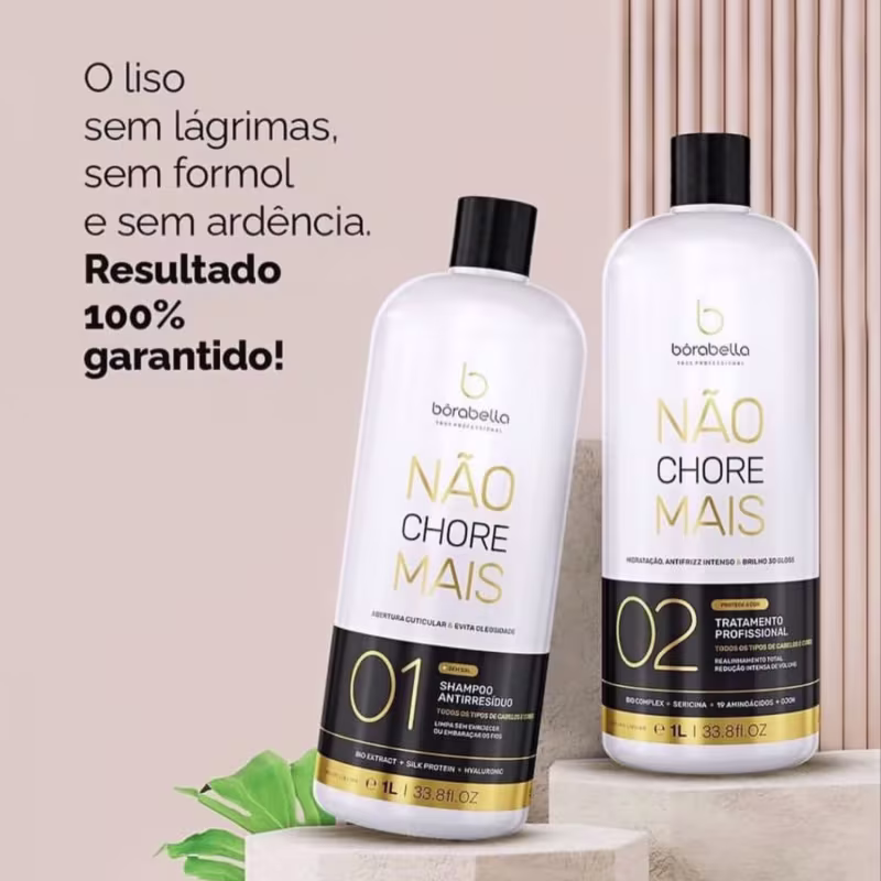 Kit Borabella Não Chore Mais 2x1L + Sachês/Touca de Cetim