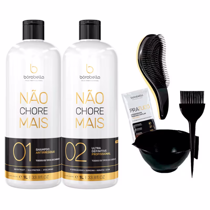 Kit Borabella Não Chore Mais 2x1L +Cumbuca/Escova/Sachê