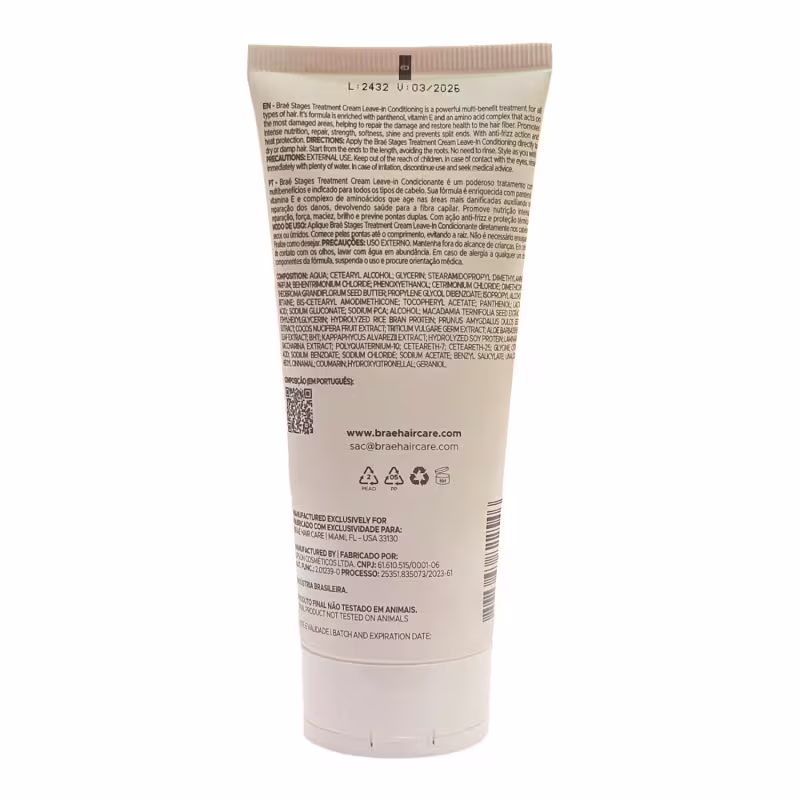 Kit Braé Stages Nutrition - Shampoo 250ml + Condicionador 250ml + Treatment Cream Leave-In 200g