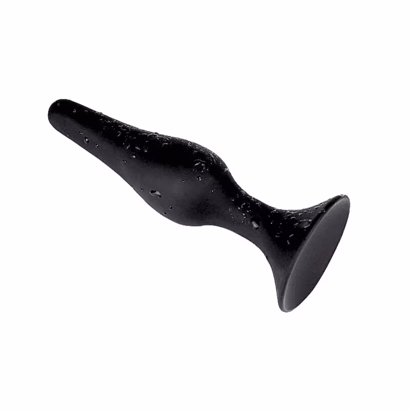 Plug Anal Sexy Import Cônico em Silicone com Ventosa Preto, 1 produto.