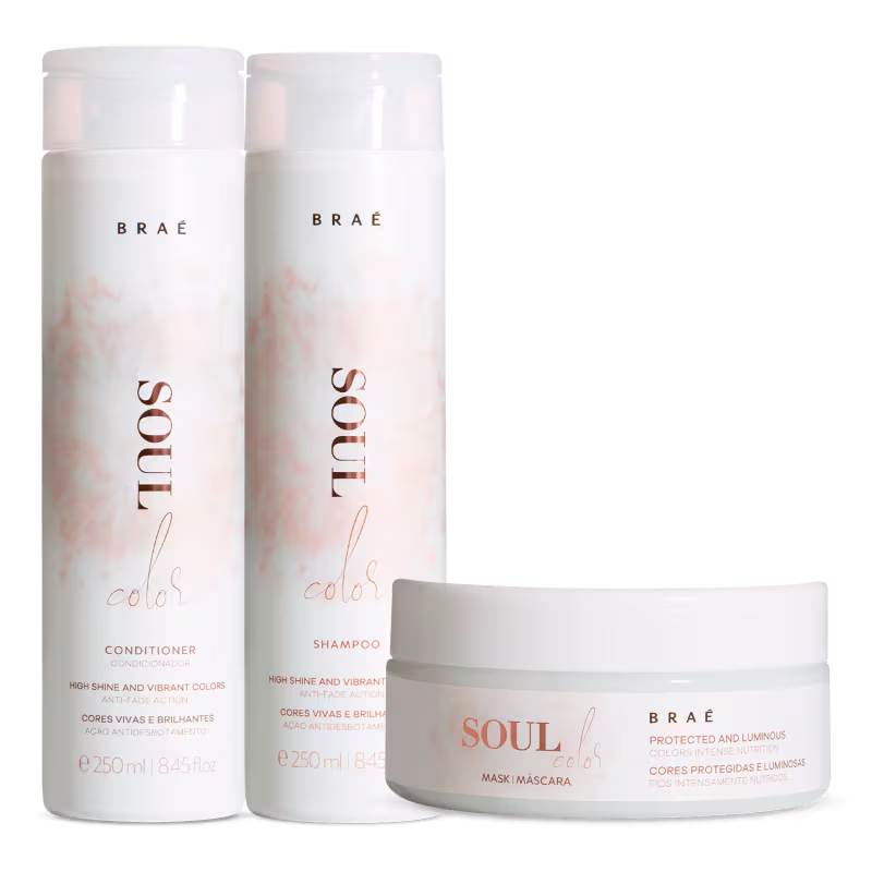 Braé Soul Color Kit Shampoo 250ml + Condicionador 250ml + Máscara 200g
