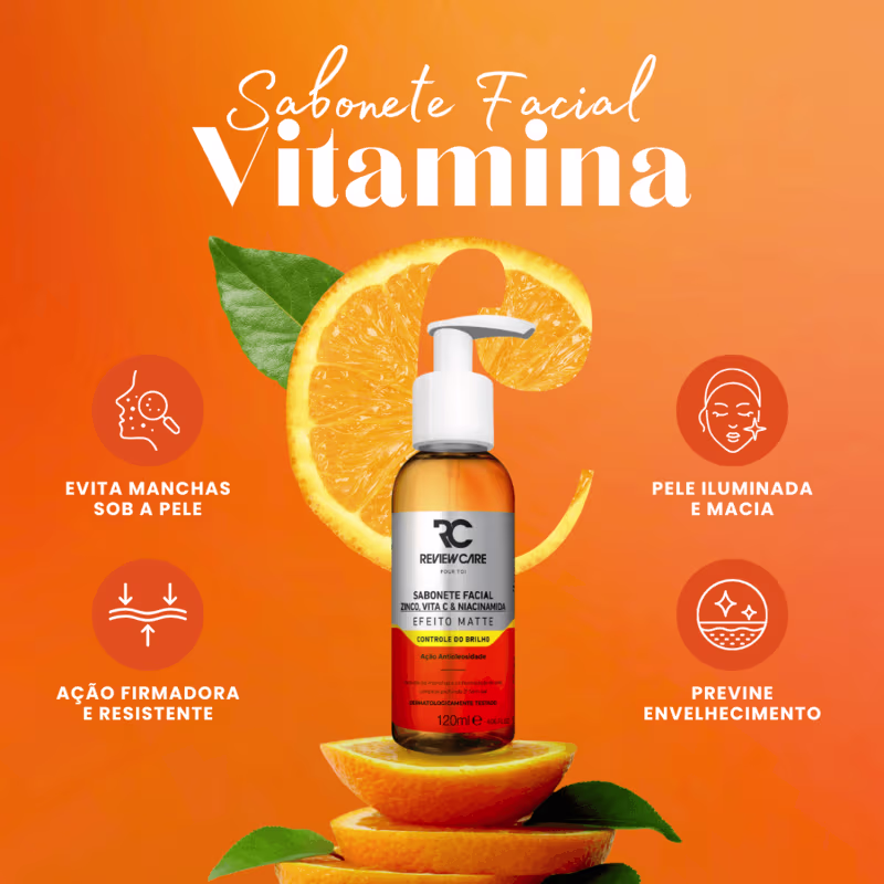 Sabonete Facial Antioleosidade Vitamina C + Niaciamida E Zinco 120ML Review Care
