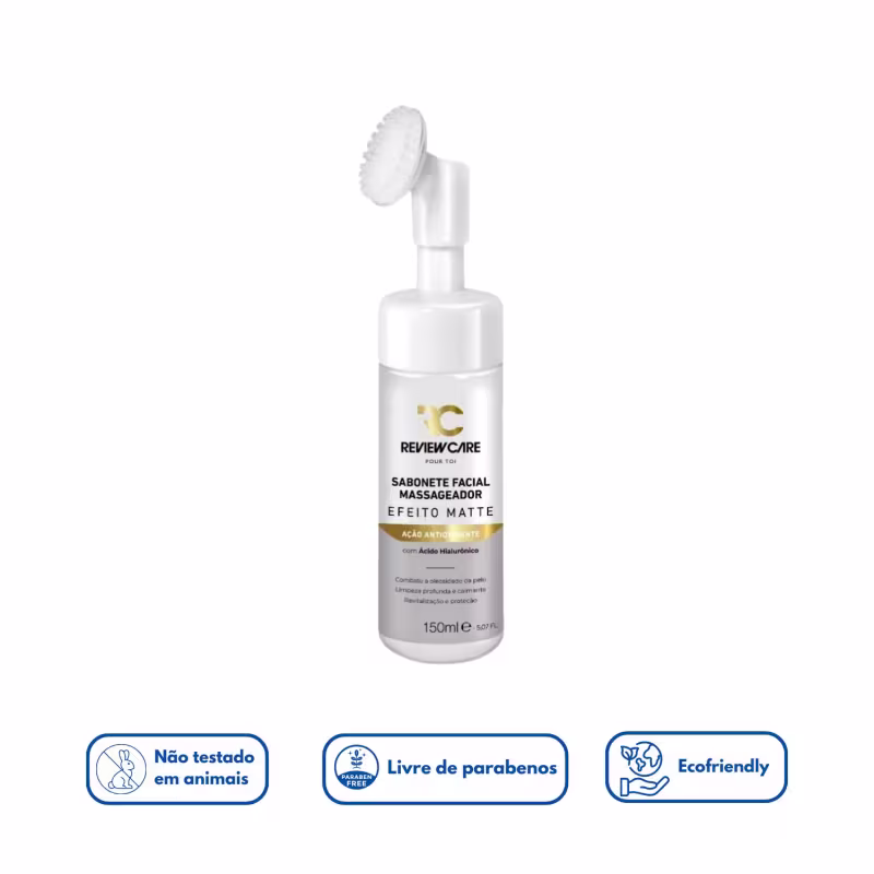 Sabonete Facial Limpeza Com Espuma Massageador Efeito Matte 150ML Review Care