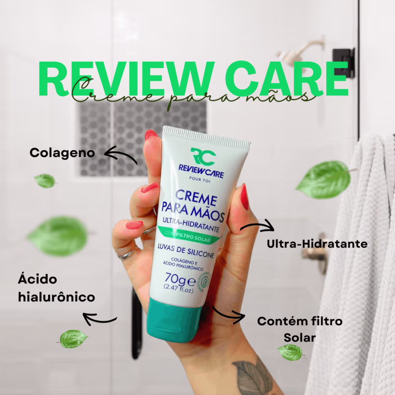 Creme Hidratante para as Mãos Luva De Silicone 70g Review Care
