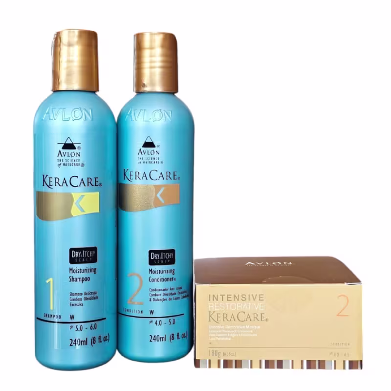 Kit Avlon Keracare Dry & Itchy Scalp Shampoo 240ml + Condicionador 240ml + Restorative Máscara 180g