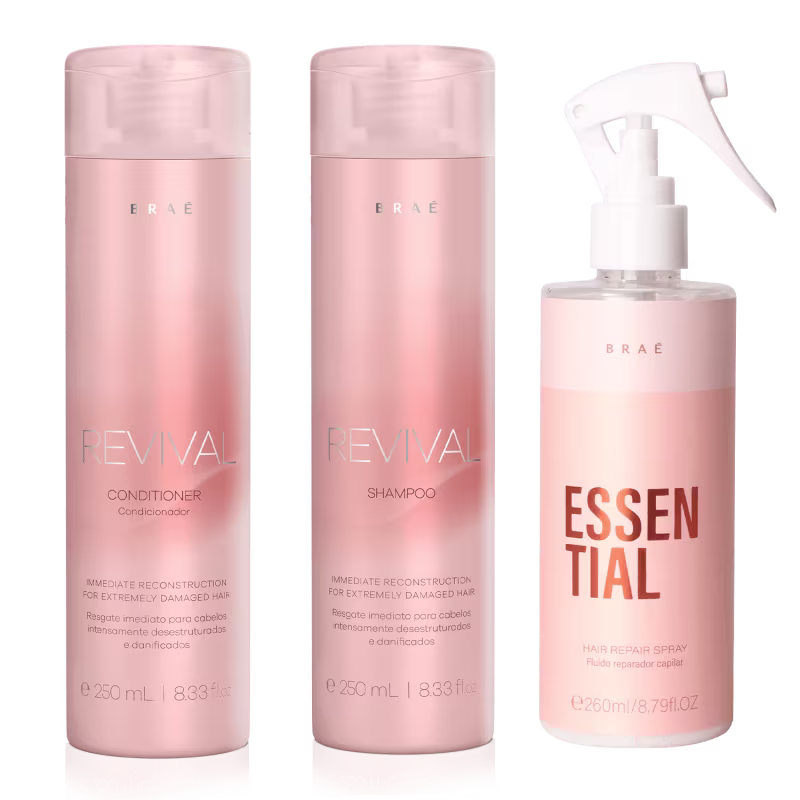 Braé Revival Kit Shampoo 250ml + Condicionador 250ml + Essential Finzalizador 260ml