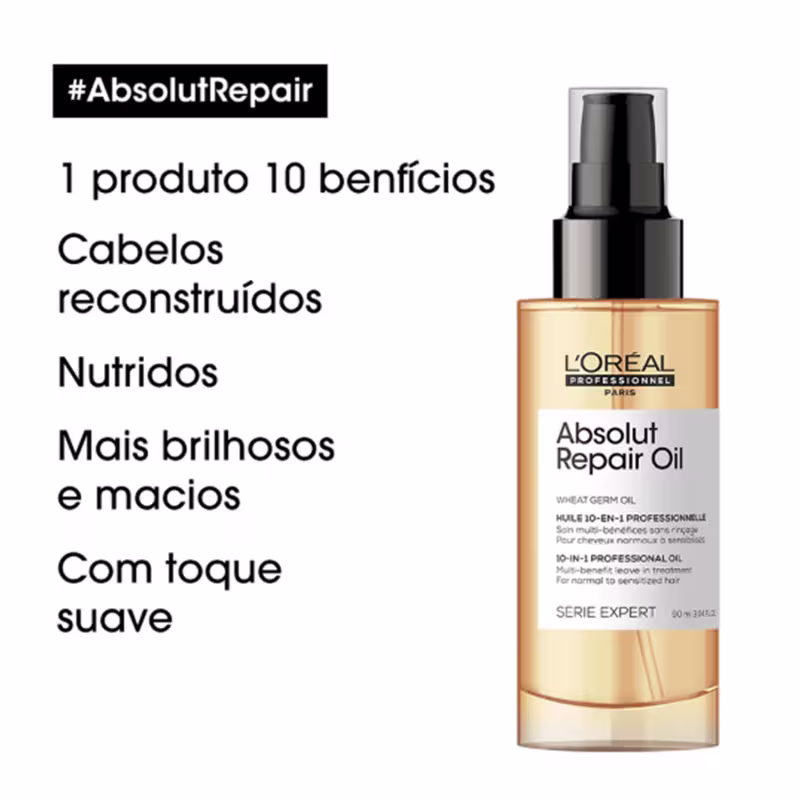 Kit L'Oréal Professionnel Serie Expert Absolut Repair Gold Quinoa Protein Máscara 250ml e Óleo 90ml (2 Produtos)