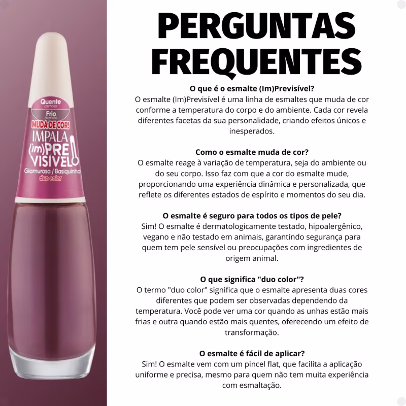 Esmalte Cremoso Impala (Im)Previsivel Duo Color Glamurosa/Basiquinha 7,5ml