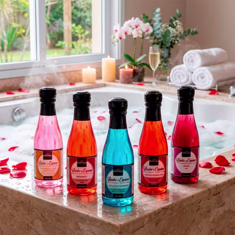 Kit Spa em Casa e Aromaterapia - 5 Espumas de Banho para Banheira e Ofurô (150ml)