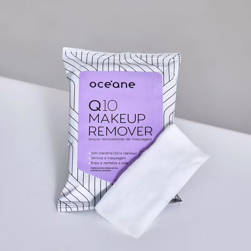 Kit Océane Q10 Makeup Lenço Demaquilantee e  Mini Kit com 5 Pincéis (2 produtos)