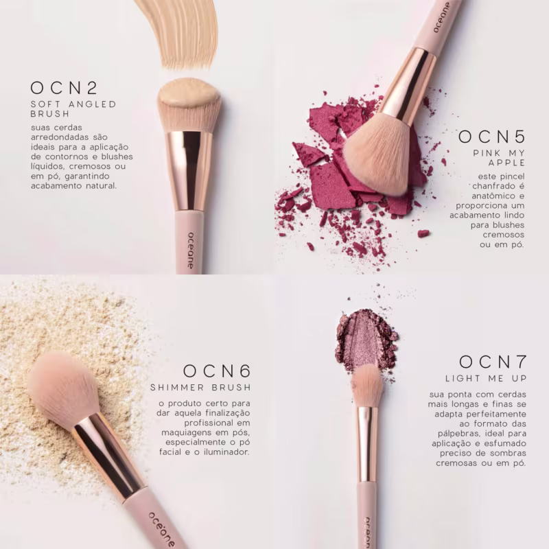 Kit Océane Q10 Makeup Lenço Demaquilantee e  Mini Kit com 5 Pincéis (2 produtos)
