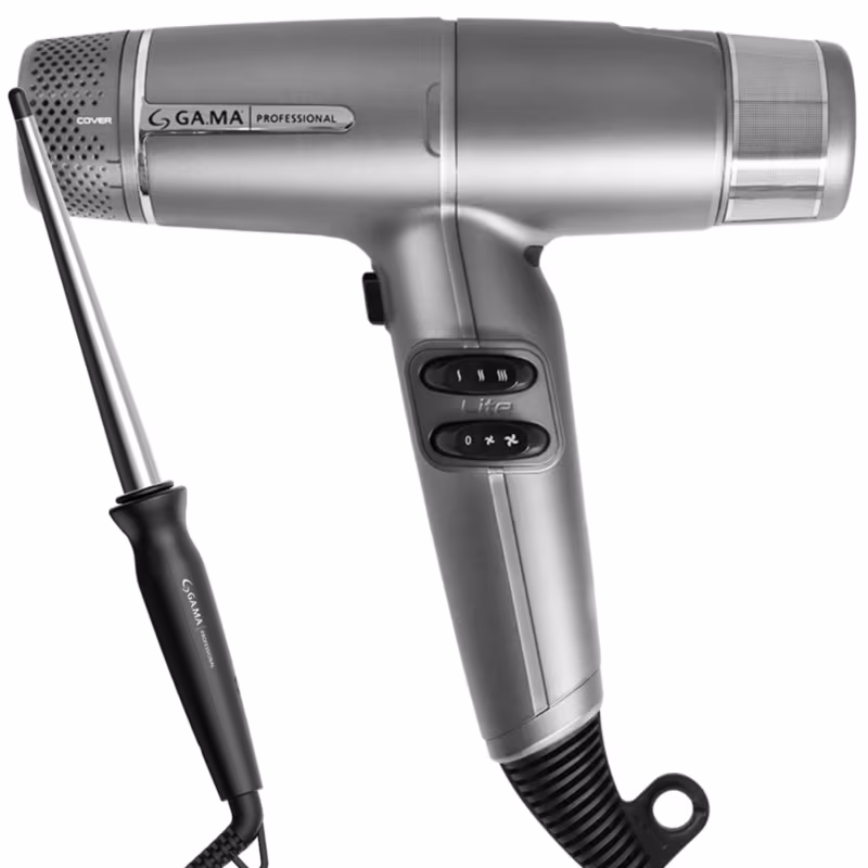 Kit Secador iQ Lite Silver e Modelador Salon Curl Cônico 220V