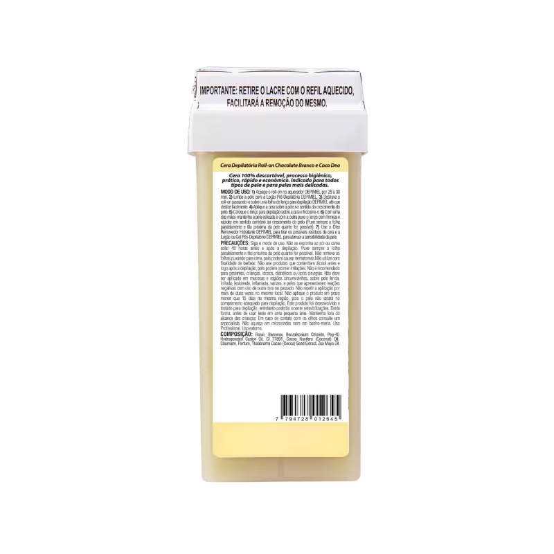 Kit 50 Folha 3 Cera Roll-on Chocolate Branco E Coco Depimiel