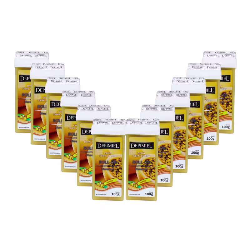 Kit 12 Ceras Roll-on Refil Depilatória Maracuja Depimiel