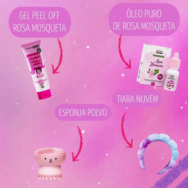 Skin Care Infantil de Rosa Mosqueta Completo Ideal Para Crianças