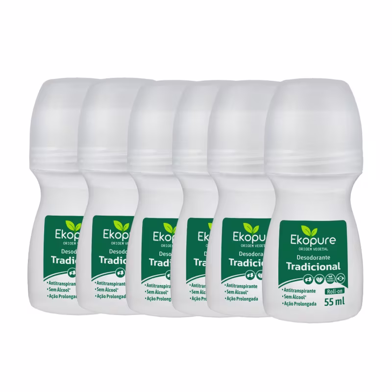 6 Desodorantes Roll-on Antitranspirante Tradicional Ekopure