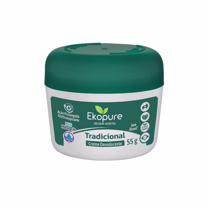 Kit 6 Creme Desodorante Antitranspirante Tradicional Ekopure