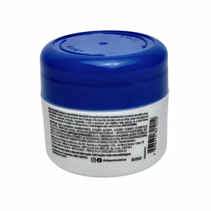 Kit 6 Creme Desodorante Antitranspirante Acquasport Ekopure