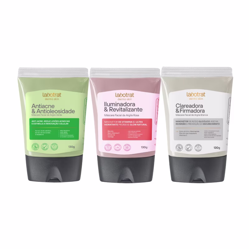 Kit Máscara Facial Antiacne Iluminadora Clareadora Labotrat