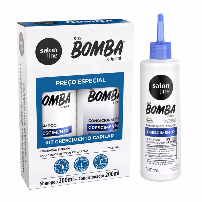 Kit Capilar SOS Bomba Crescimento Fortalecedor Salon Line