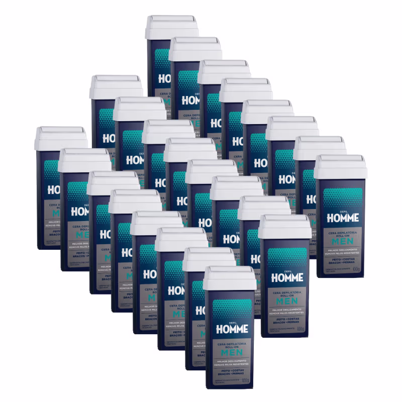 Kit 24 Ceras Roll-on Depilatória Cravo Men Homem Depil Bella