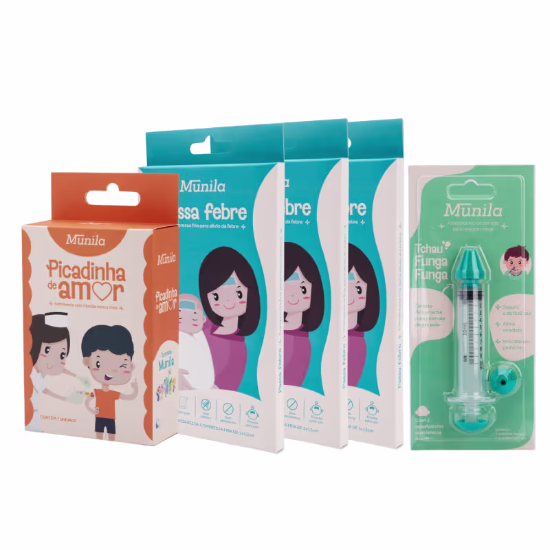 Kit Saúde Bebê Infantil Lavagem Nasal Alívio Febre Munila