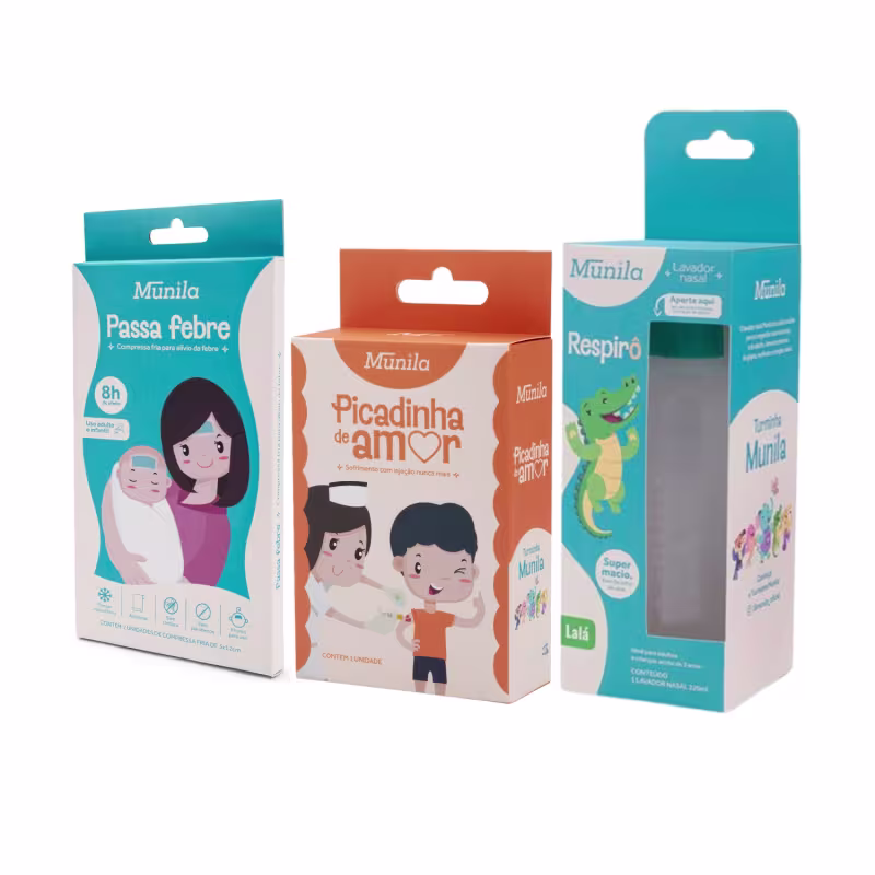 Kit Cuidado Saúde Bebê Adulto Lavagem Nasal Febre Munila