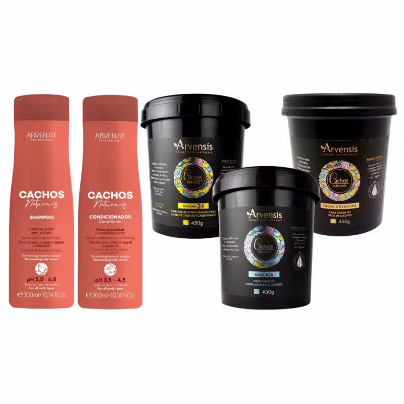 Kit Arvensis Cachos Sh Cond Masc Ondulado Geleia Alta 2x1