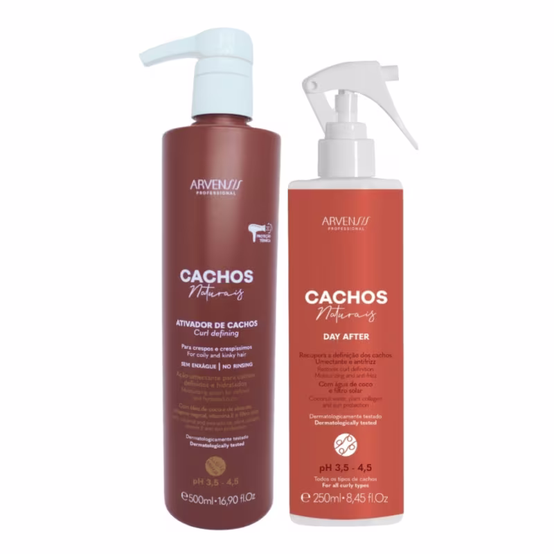 Kit Arvensis Cachos Ativador Crespos 500ml + Day After 250ml