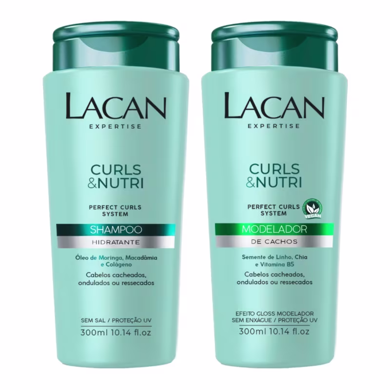 Kit Lacan Curls e Nutri Shampoo Hidratante Modelador Cachos