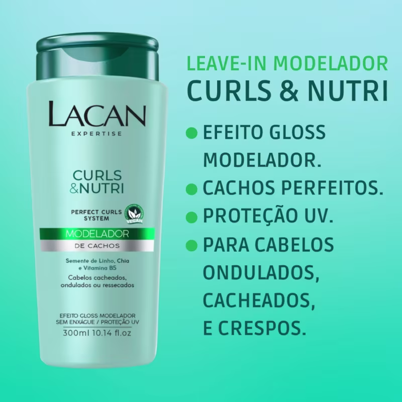 Kit Lacan Curls E Nutri Shampoo + Condicionador + Modelador