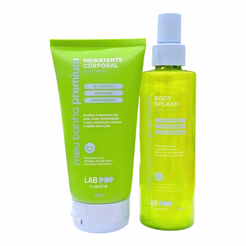 Kit Labotrat LabPOP Meu Banho Premium Green Breeze - Hidratante 150ml + Body Splash 190ml