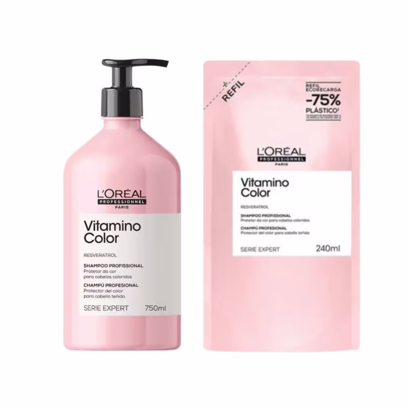 Kit L'Oréal Professionnel Serie Expert Vitamino Color Resveratrol Duo Refil, 2 produtos.
