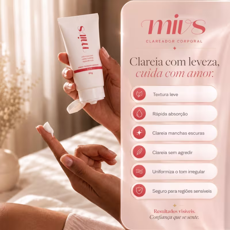 Clareador Dérmico Mivs Antimanchas Intimo e Corporal Virilha Axila Coxa Cotovelo Joelho 60g