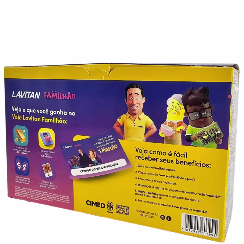 Cimed Lavitan Kit Familhao Suplemento Alimentar A-Z Original + A-Z + Mulher + Infantil Tutti-Frutti 