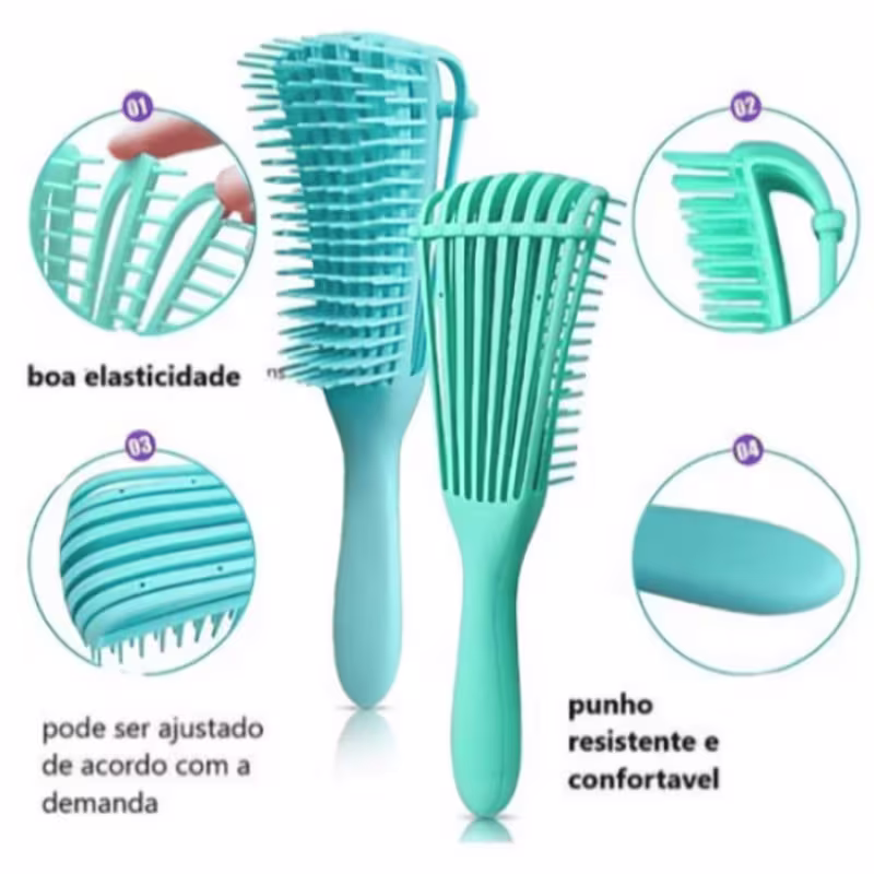 Escova de Cabelo Polvo Multifuncional Cachos Fácil Desembaraço