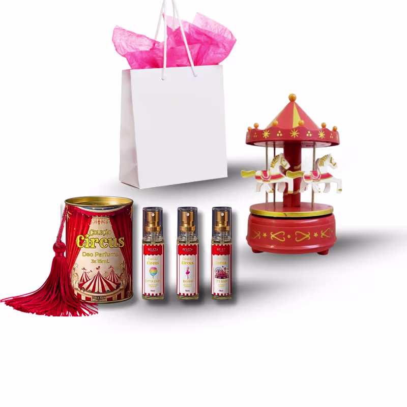 Kit Perfumes Coleção Circus com caixa de música