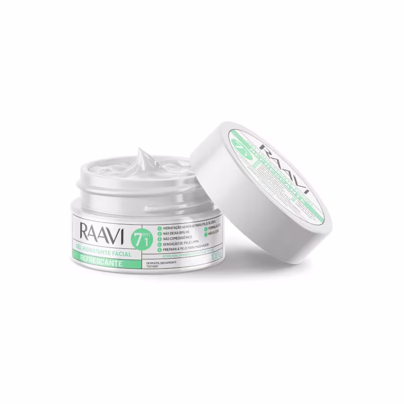 Kit Facial Gel Refrescante Creme Noturno Creme Hidrata Raavi