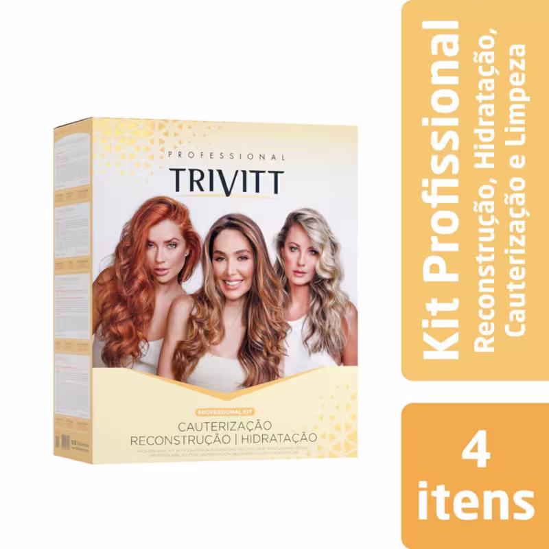 Kit Itallian Hairtech Trivitt Reconstrução Capilar Profissional Pós Química (4 Produtos)